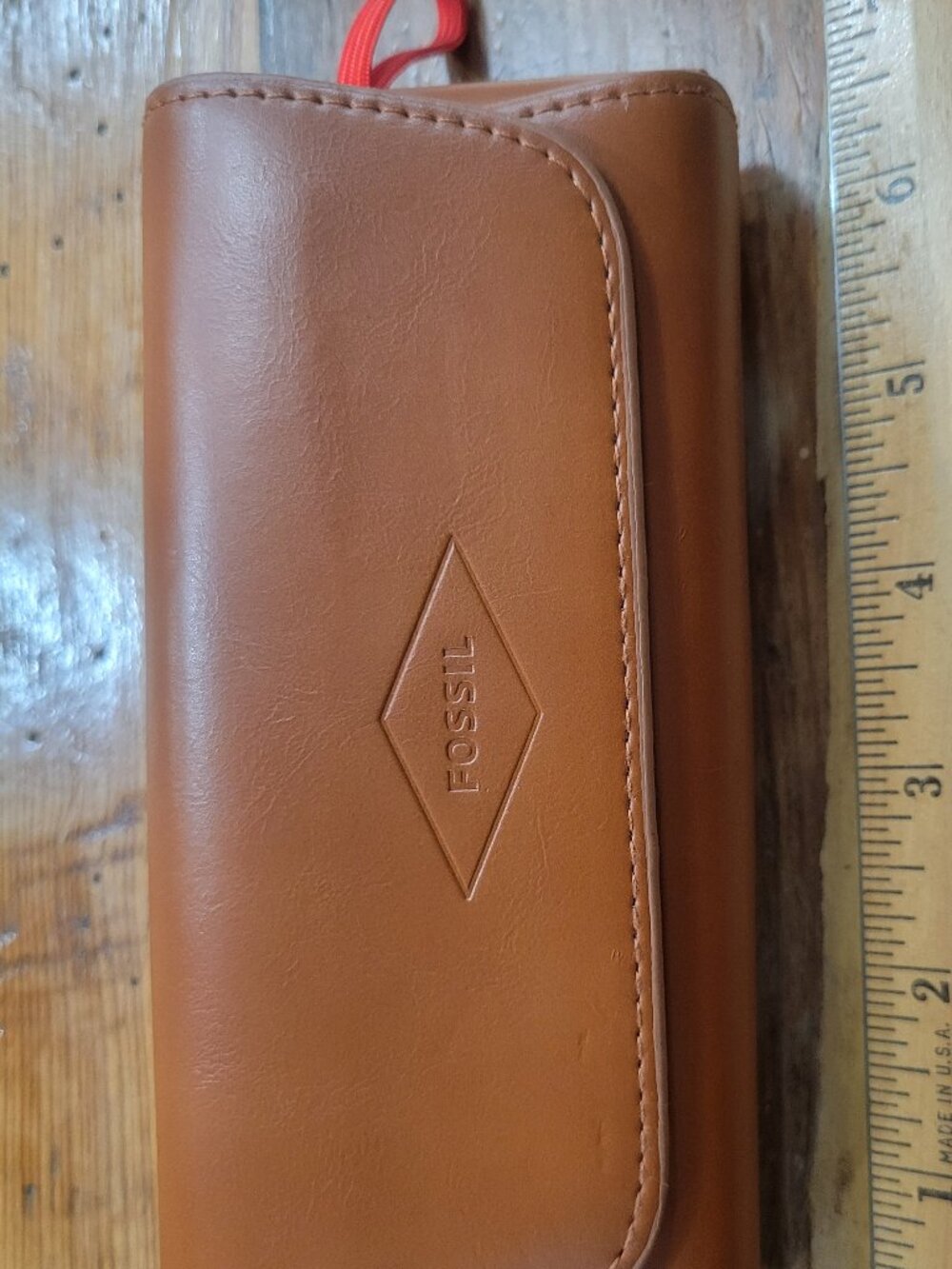 Fossil Glasses Sunglasses Case Brown Magnetic Closure Soft Close